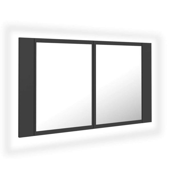 LED Bathroom Mirror Cabinet 80x12x45 cm – Grey