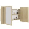 LED Bathroom Mirror Cabinet 80x12x45 cm – Sonoma oak