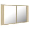 LED Bathroom Mirror Cabinet 80x12x45 cm – Sonoma oak