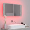 LED Bathroom Mirror Cabinet 80x12x45 cm – Concrete Grey