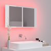 LED Bathroom Mirror Cabinet 80x12x45 cm – High Gloss White