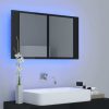 LED Bathroom Mirror Cabinet 80x12x45 cm – High Gloss Black