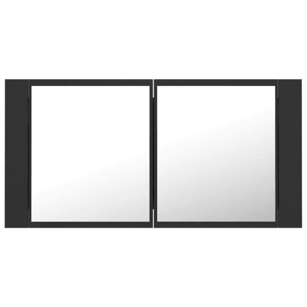 LED Bathroom Mirror Cabinet 90x12x45 cm – Grey