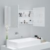 LED Bathroom Mirror Cabinet 90x12x45 cm – High Gloss White