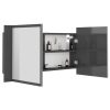 LED Bathroom Mirror Cabinet 90x12x45 cm – High Gloss Grey