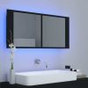 LED Bathroom Mirror Cabinet 100x12x45 cm – Black