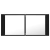 LED Bathroom Mirror Cabinet 100x12x45 cm – Black