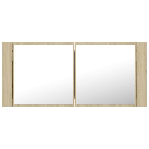 LED Bathroom Mirror Cabinet 100x12x45 cm – Sonoma oak