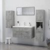 Bathroom Cabinet 30x30x80 cm Engineered Wood – Concrete Grey