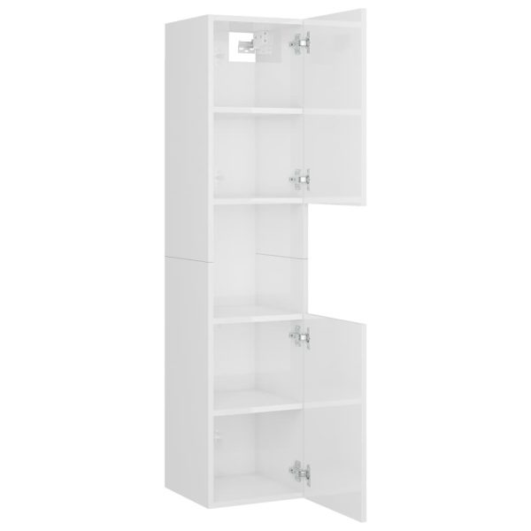 Bathroom Cabinet 30x30x130 cm Engineered Wood – High Gloss White