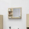 Bathroom Mirror 60×10.5×45 cm Engineered Wood – Sonoma oak