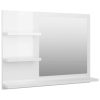 Bathroom Mirror 60×10.5×45 cm Engineered Wood – High Gloss White