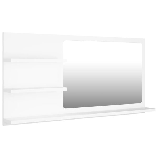 Bathroom Mirror 90×10.5×45 cm Engineered Wood – White