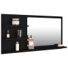 Bathroom Mirror 90×10.5×45 cm Engineered Wood – Black