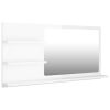 Bathroom Mirror 90×10.5×45 cm Engineered Wood – High Gloss White