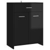 Bathroom Cabinet 60x33x80 cm Engineered Wood – High Gloss Black