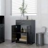 Bathroom Cabinet 60x33x80 cm Engineered Wood – High Gloss Grey