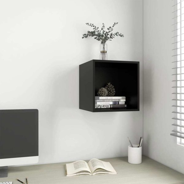 Wall Cabinet 37x37x37 cm Engineered Wood – Black, 1