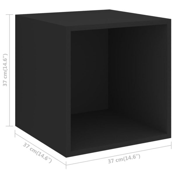 Wall Cabinet 37x37x37 cm Engineered Wood – Black, 4