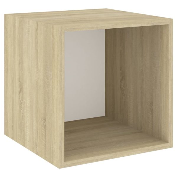 Wall Cabinet 37x37x37 cm Engineered Wood – White and Sonoma Oak, 1