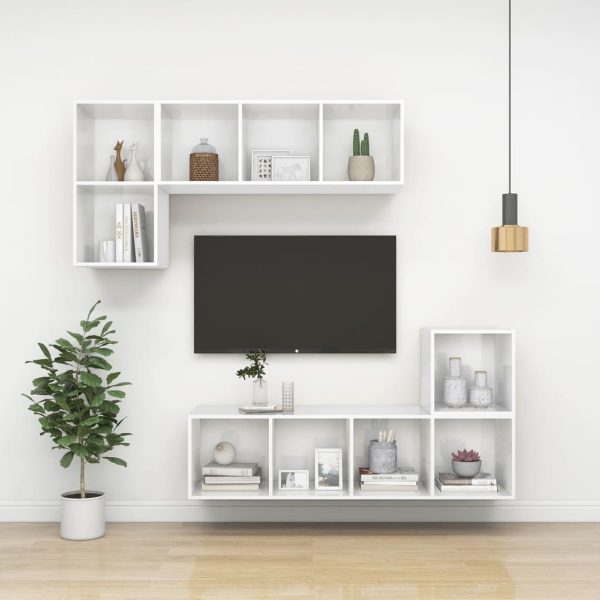 Wall Cabinet 37x37x37 cm Engineered Wood – High Gloss White, 4