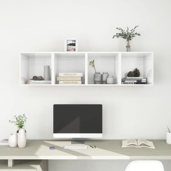Wall Cabinet 37x37x37 cm Engineered Wood – High Gloss White, 4