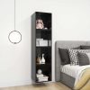 Wall Cabinet 37x37x37 cm Engineered Wood – High Gloss Black, 1