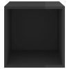 Wall Cabinet 37x37x37 cm Engineered Wood – High Gloss Black, 1