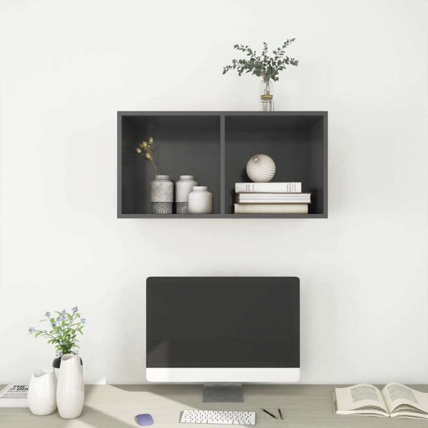 Burleson Wall-mounted TV Cabinet Engineered Wood – 37x37x72 cm, Grey