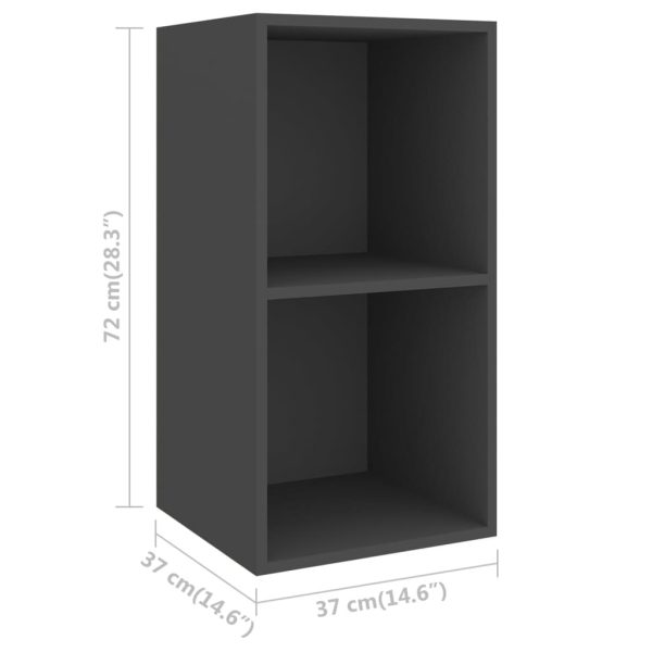 Burleson Wall-mounted TV Cabinet Engineered Wood – 37x37x72 cm, Grey