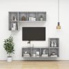 Burleson Wall-mounted TV Cabinet Engineered Wood – 37x37x72 cm, Concrete Grey