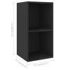 Burleson Wall-mounted TV Cabinet Engineered Wood – 37x37x72 cm, High Gloss Black
