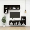 Burleson Wall-mounted TV Cabinet Engineered Wood – 37x37x142.5 cm, Black