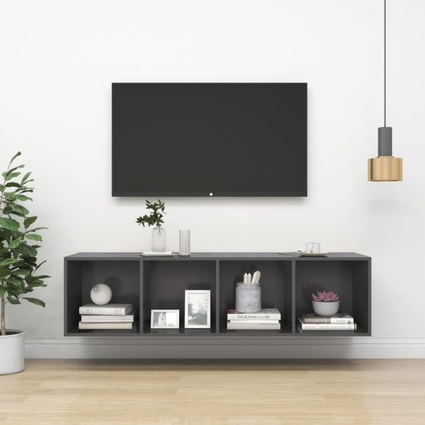Burleson Wall-mounted TV Cabinet Engineered Wood – 37x37x142.5 cm, Grey