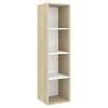 Burleson Wall-mounted TV Cabinet Engineered Wood – 37x37x142.5 cm, Sonoma Oak and White
