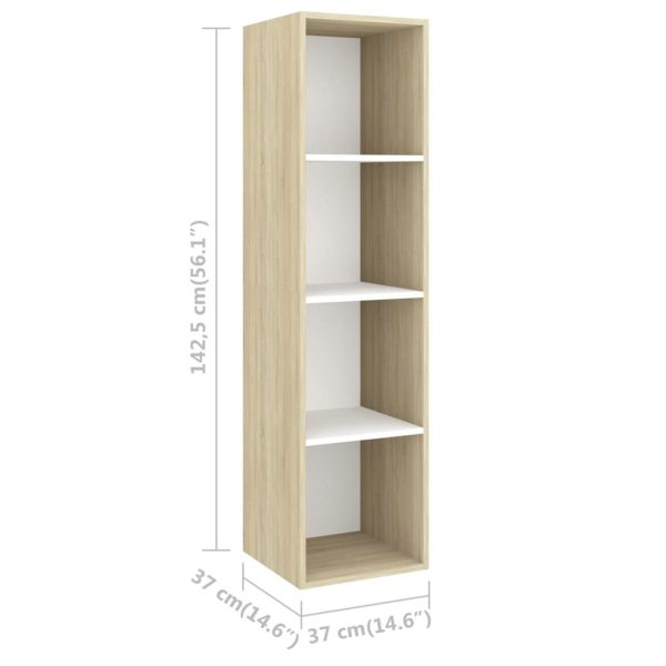 Burleson Wall-mounted TV Cabinet Engineered Wood – 37x37x142.5 cm, Sonoma Oak and White