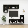 Burleson Wall-mounted TV Cabinet Engineered Wood – 37x37x142.5 cm, High Gloss Black