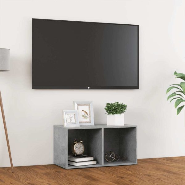 Broadstone TV Cabinet Engineered Wood – 72x35x36.5 cm, Concrete Grey