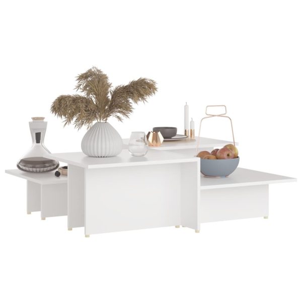 Coffee Table 111.5x50x33 cm Engineered Wood – White, 2