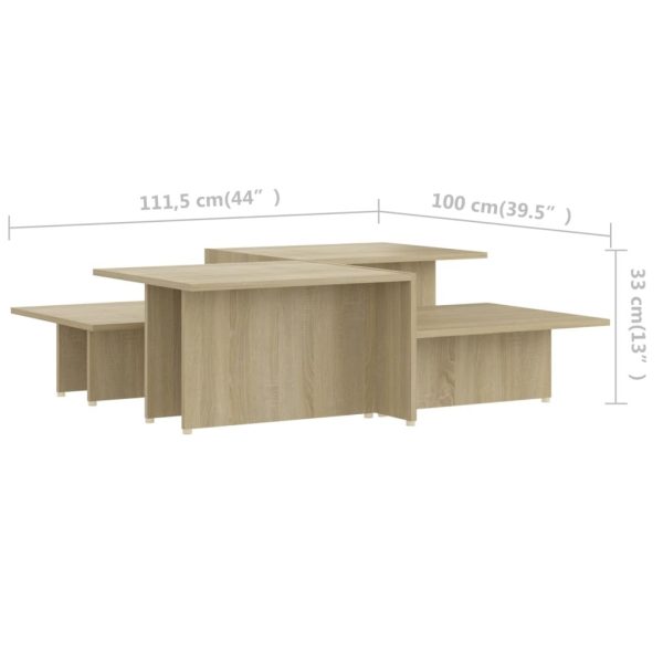 Coffee Table 111.5x50x33 cm Engineered Wood – Sonoma oak, 2