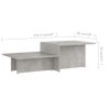 Coffee Table 111.5x50x33 cm Engineered Wood – Concrete Grey, 1