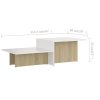 Coffee Table 111.5x50x33 cm Engineered Wood – Sonoma Oak and White, 1