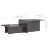 Coffee Table 111.5x50x33 cm Engineered Wood – High Gloss Grey, 1