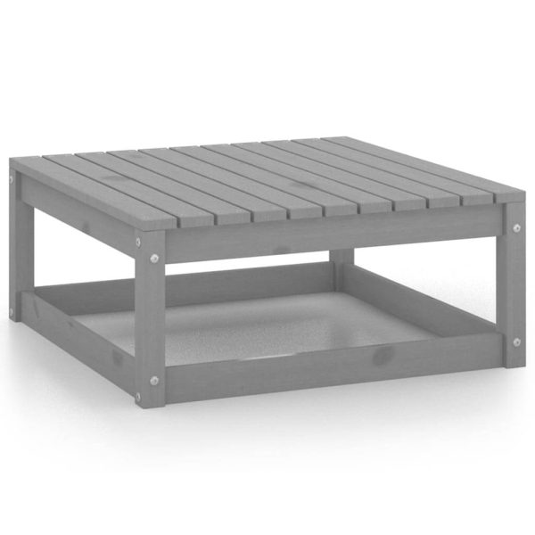 Garden Footstool 70x70x30 cm Solid Pinewood – Grey