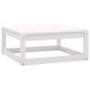 Garden Footstool with Cushion Solid Pinewood – White, 1