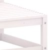 Garden Footstool with Cushion Solid Pinewood – White, 1
