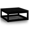 Garden Footstool with Cushion Solid Pinewood – Black, 2