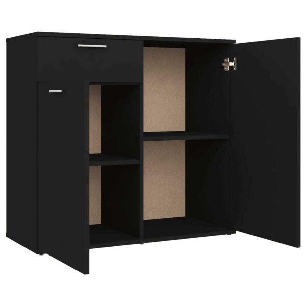 Sideboard Engineered Wood – 80x36x75 cm, Black