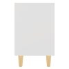 Glades Bed Cabinet with Solid Wood Legs 40x30x50 cm – White, 1