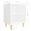 Glades Bed Cabinet with Solid Wood Legs 40x30x50 cm – White, 1